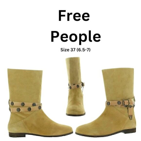 Free People Hayden Suede Pull On Ankle Boots Size 37(6.5-7) - Picture 1 of 10